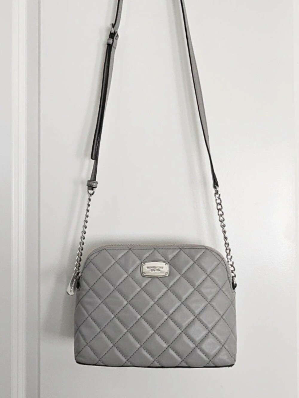 Michael Kors Crossbody Bag Gray Quilted Leather